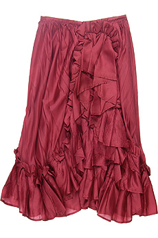 Miu Miu Ruffled silk skirt