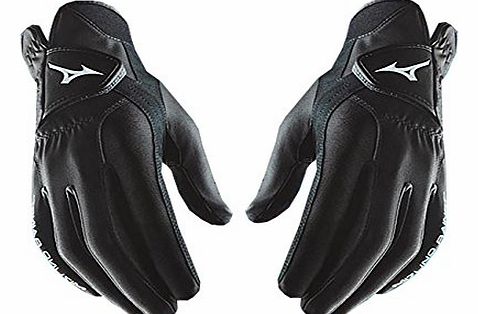 Mizuno Pair of 2015 Mizuno Rainfit Wet Weather Golf Gloves Black Medium-Large