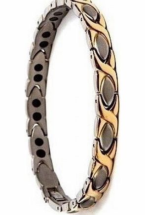 MJM Ladies Titanium Magnetic Bracelet With Strong Double 3000G Magnets.With Free Link Remover