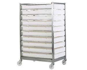 Mobile stainless steel tray racks