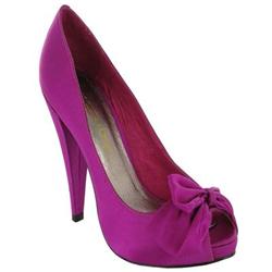 Moda In Pelle Female Stacee Fuschia Satin Fabric Upper Leather Lining Leather Lining Evening in Fuschia