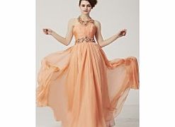 Modern Halter Sleeveless Stretch satin Evening