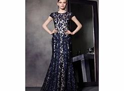 Modern Scoop Short Sleeve Lace Evening Dresses