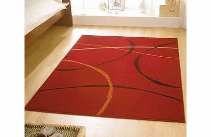 Modern Style Rugs Contemporary Retro Red Modern Large Wilton Rug 120cmx160cm