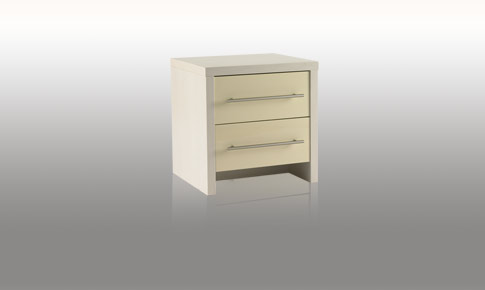 modular Bedroom Cream Gloss 2 Drawer Bedside Chest