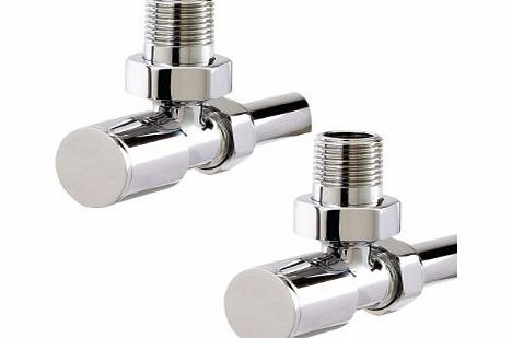 MonsterBathrooms Chrome Heated Bathroom Towel Rail Radiator Valves Taps, Rad Valves (Angled (Wall Pipes))