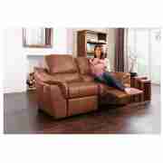 Montana Regular Leather Recliner Sofa, Caramel