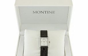 Montine White Dial Black Strap Watch