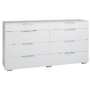 8 Drawer Chest, White Finish