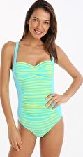 Moontide, 1295[^]275730 Brush Off Twist One Piece - Cyan