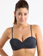 Moontide, 1295[^]191779 Pleated Sheen Moulded Bandeau Bikini Top -