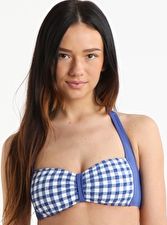 Moontide, 1295[^]191768 Seersucker Tab Halter Bikini Top - Marine