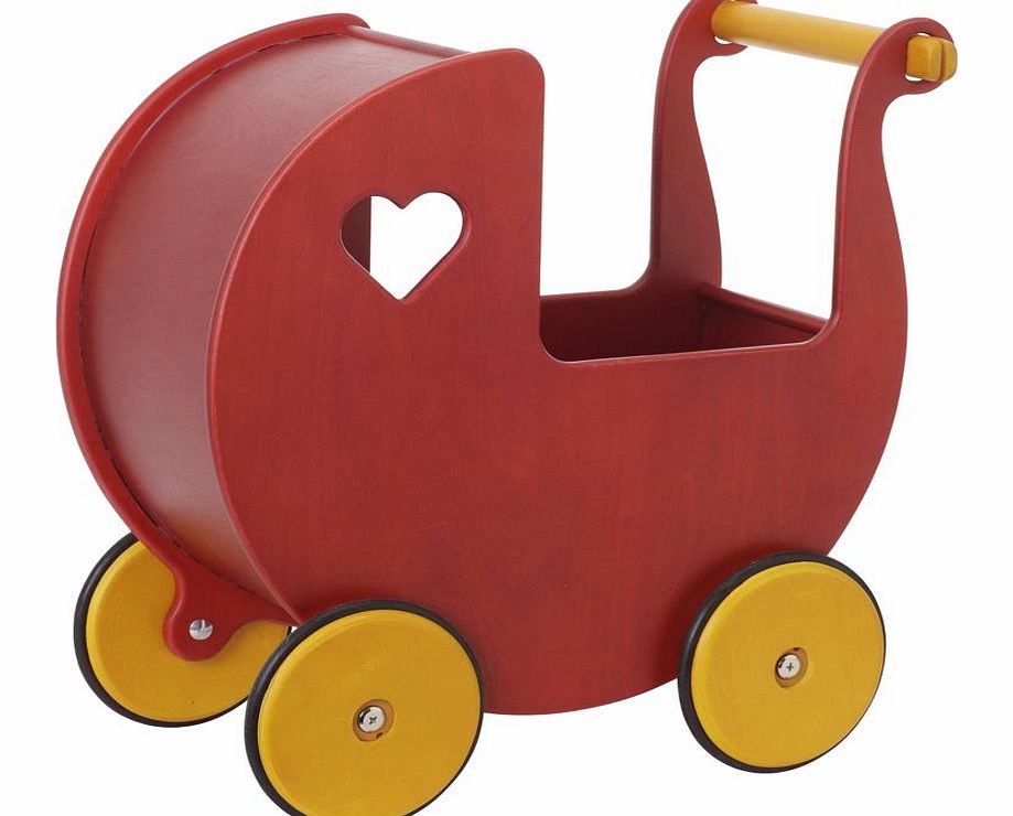 Moover Wooden Dolls Pram in Red 2014