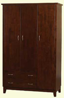 morgan TRIPLE WARDROBE WITH DRAWERS DARK