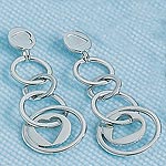 Morgan Womens Circles & Heart Cascade Earrings