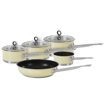 Morphy Richards - 5 Piece Pan Set in Cream