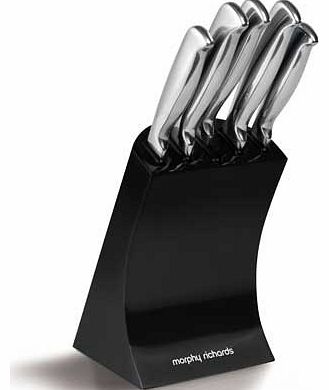 Morphy Richards 5 Piece Knife Block - Black