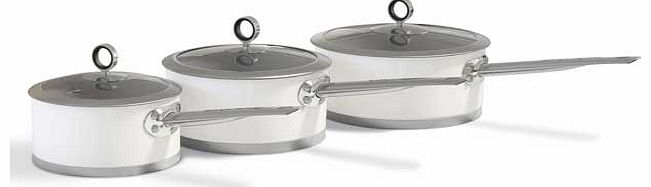 Morphy Richards Accents 3 Piece Pan Set - White