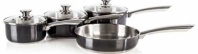 Morphy Richards Accents 4 Piece Pan Set - Black.