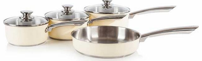 Morphy Richards Accents 4 Piece Pan Set - Cream