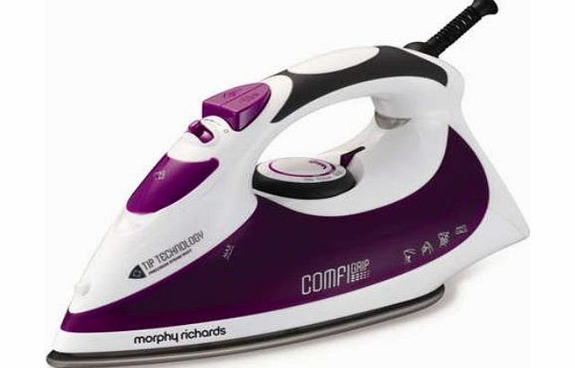 Morphy Richards Comfigrip 40754 Diamond Soleplate Steam Iron with Tip Technology - Plum