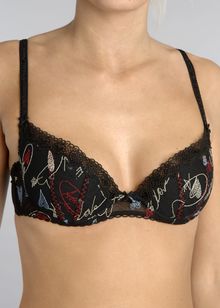 Embroidered Mesh padded bra