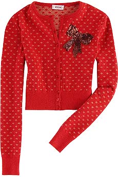 Moschino Glitter dot cropped cardigan