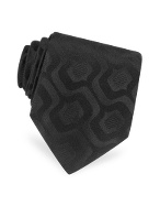 Moschino Ornamental Tonal Pattern Jacquard Silk Tie