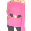 CLOTHING PINK WIDENECK JUMPER