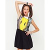 Motel Cat Sleeveless Skater Dress in Smiley Print