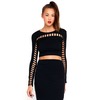 Motel Eddi Cut Out Long Sleeved Crop in Black