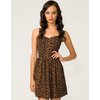 Motel Gwen Sweetheart Strap Dress in Leopard Print