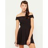 Motel Jemima Off The Shoulder Dress in Silky Black