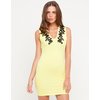 Motel Julie Dress in Lemon and Black Lace