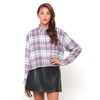 Motel Leela Oversized Batwing Shirt in Pink Tartan