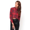 Motel Leela Oversized Batwing Shirt in Red Tartan