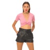 Motel Mira Twist Crop Top in Powder Pink