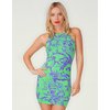 Motel New Zoe Bodycon Dress In Lime and Purple