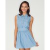 Motel Pam Shirt Dress in Sky Blue Chambray Denim