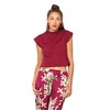 Motel Toko Short Sleeve Crop Top in Aubergine