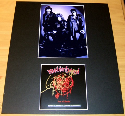 MOTORHEAD - CD COVER SIGNED BY LEMMY -MTD 14 X 12