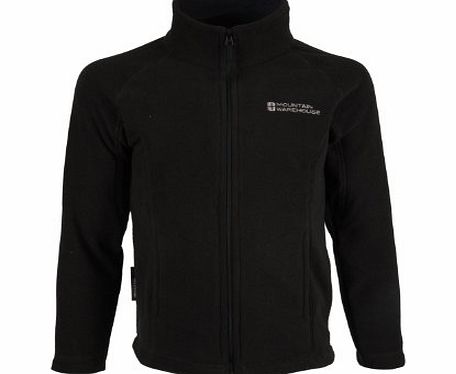 Mountain Warehouse Raso Kids Childrens Boys Girls Zip Fleece Micro Fleece Microfleece Antipill Warm Black 11-12 years