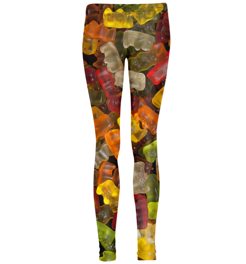 Ladies Shiny Gummy Bears All Over Print Leggings