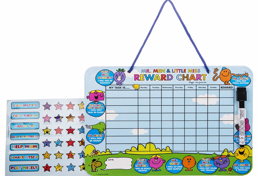 MR MEN And Little Miss Wipe-Off Reward Chart