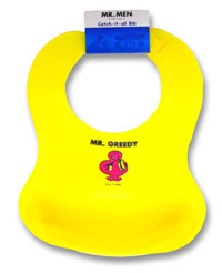 Mr Men Mr Greedy Catch-It-All Wipe Clean Bib (Yellow)