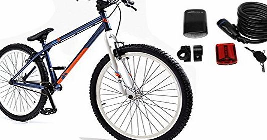 Muddyfox Lift 26`` BMX Jump Bike, Mens Boys, Blue, CRMO Frame FREE CHAIN amp; LIGHT