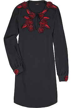 Rosette embellished tunic dress