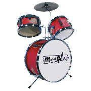 Alley Three Piece Junior Drum Kit - Red