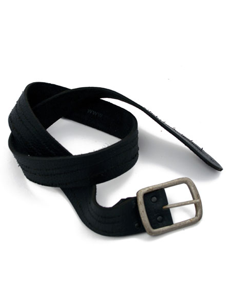 Mustard Black Rosendal Leather Belt