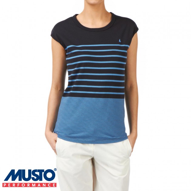 Womens Musto Sky T-Shirt - Navy/Baltic